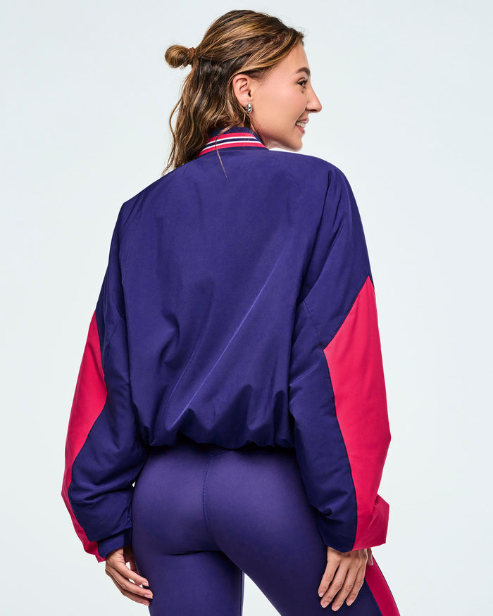 Dark Blue/Pink # Class of 2001 Color Blocked Puffer Jacket