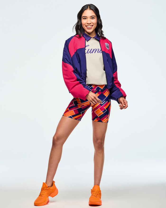 Dark Blue/Pink # Class of 2001 Color Blocked Puffer Jacket