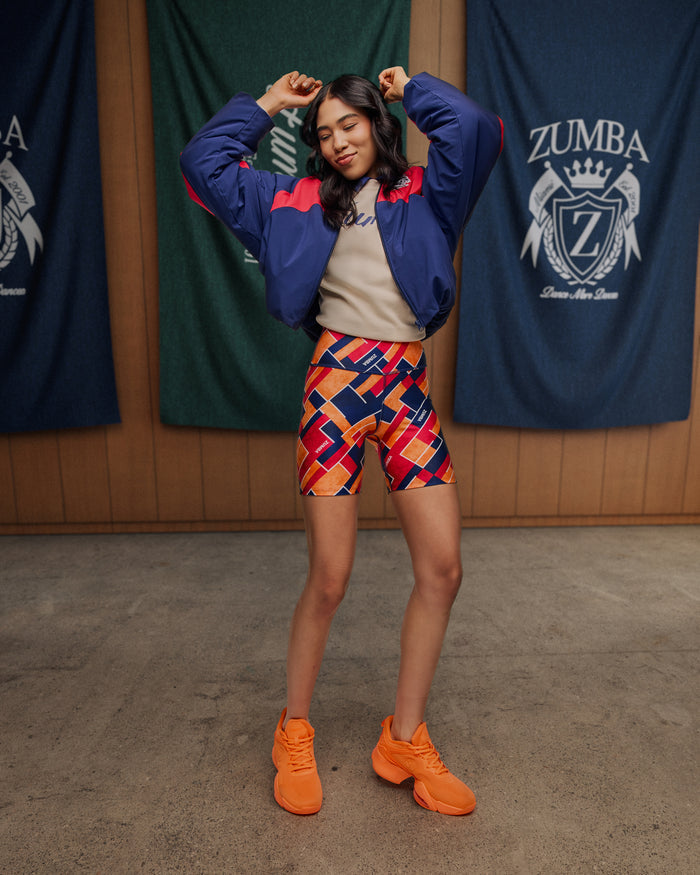 Dark Blue/Orange # Class of 2001 Color Blocked Puffer Jacket