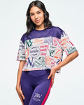 Dark Blue/White # Class of 2001 Mesh Boxy Crop Top