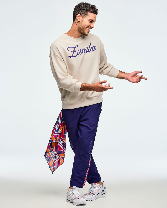 Beige # Class of 2001 Oversized Pullover Waffle Sweatshirt