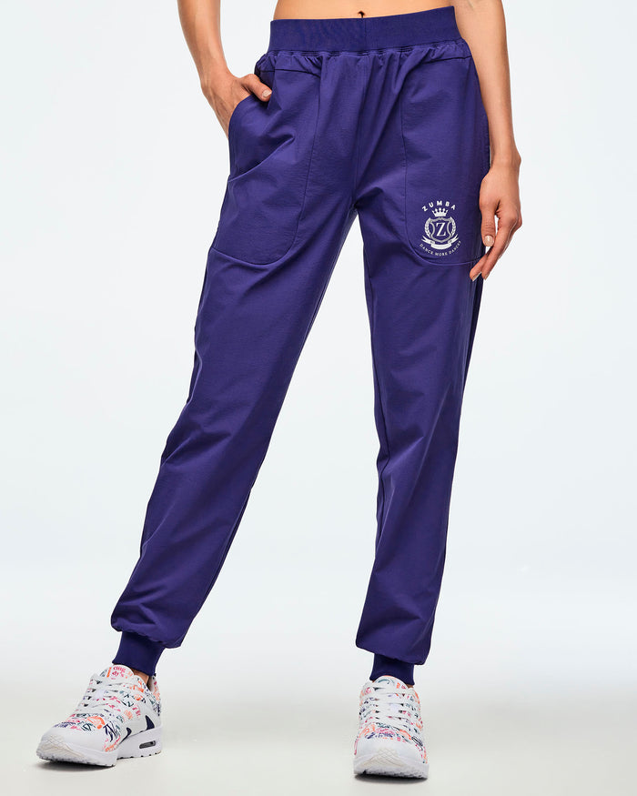 Soft Navy # Class of 2001 Stretch Woven Ankle Joggers