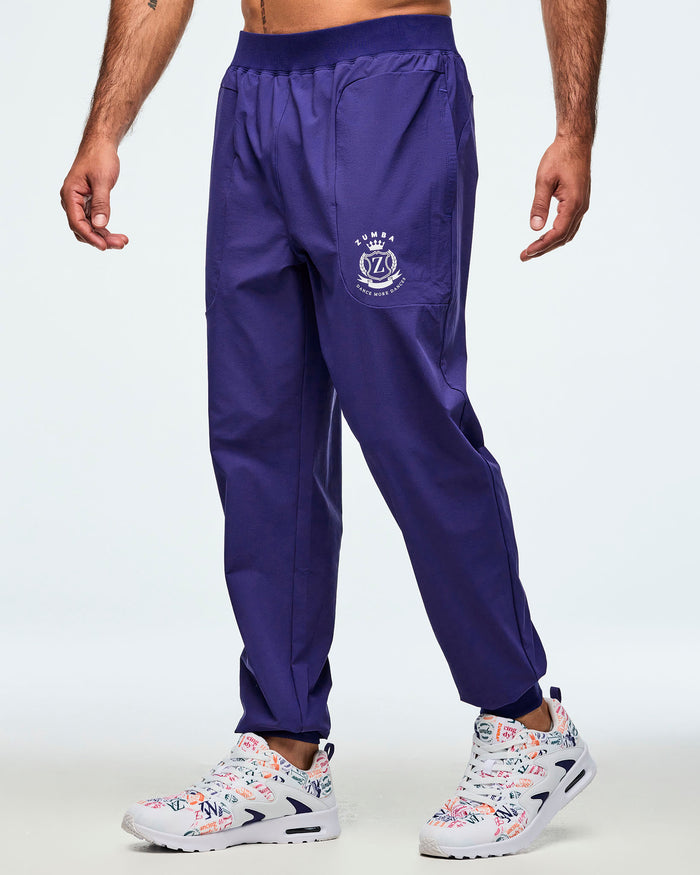 Soft Navy # Class of 2001 Stretch Woven Ankle Joggers
