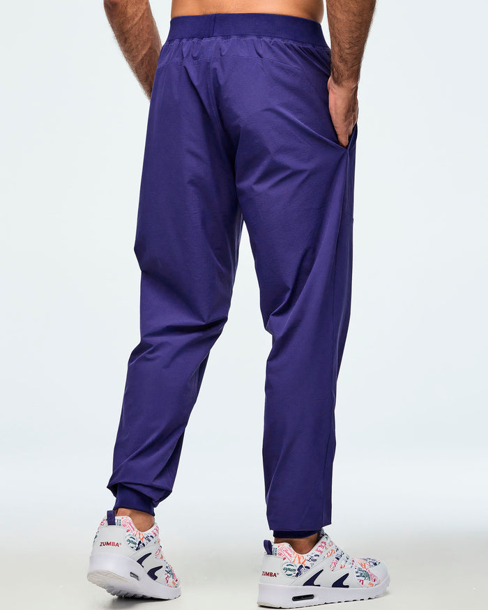 Soft Navy # Class of 2001 Stretch Woven Ankle Joggers