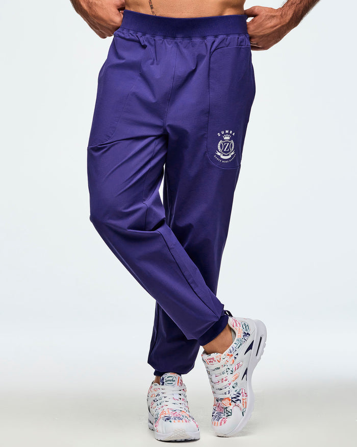 Soft Navy # Class of 2001 Stretch Woven Ankle Joggers