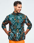 Dark Green/Orange # Class of 2001 Unisex Mock Neck Woven Jacket
