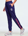 Soft Navy # Class of 2001 Woven Track Pants With Side Snaps