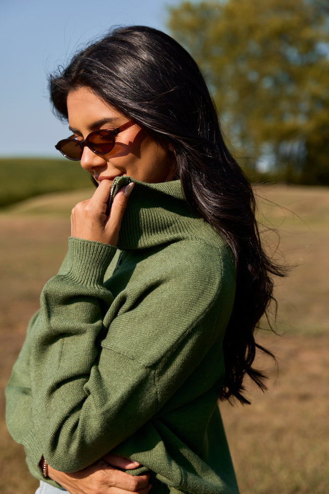 Classic By Nature Olive Quarter Zip