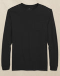 The front view of the Southern Tide Classic Long Sleeve Pocket T-Shirt in Black by Southern Tide - Black