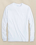 The front view of the Southern Tide Classic Long Sleeve Pocket T-Shirt in Classic White by Southern Tide - Classic White