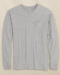 The front view of the Southern Tide Classic Long Sleeve Pocket T-Shirt in Heather Grey by Southern Tide - Heather Grey