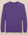 The front view of the Southern Tide Classic Long Sleeve Pocket T-Shirt in Regal Purple by Southern Tide - Regal Purple