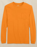 The front view of the Southern Tide Classic Long Sleeve Pocket T-Shirt in Rocky Top Orange by Southern Tide - Rocky Top Orange