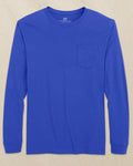 The front view of the Southern Tide Classic Long Sleeve Pocket T-Shirt in University Blue by Southern Tide - University Blue