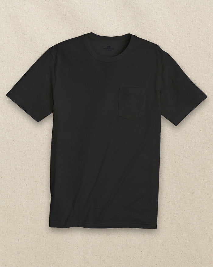 The front view of the Southern Tide Classic Short Sleeve Pocket T-Shirt in Black by Southern Tide - Black