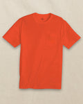 The front view of the Southern Tide Classic Short Sleeve Pocket T-Shirt in Endzone Orange by Southern Tide - Endzone Orange