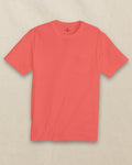 The front view of the Southern Tide Classic Short Sleeve Pocket T-Shirt in Light Coral by Southern Tide - Light Coral