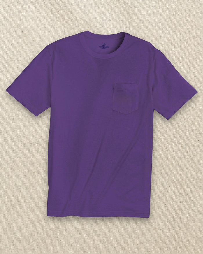 The front view of the Southern Tide Classic Short Sleeve Pocket T-Shirt in Regal Purple by Southern Tide - Regal Purple
