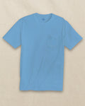 The front view of the Southern Tide Classic Short Sleeve Pocket T-Shirt in Rush Blue by Southern Tide - Rush Blue