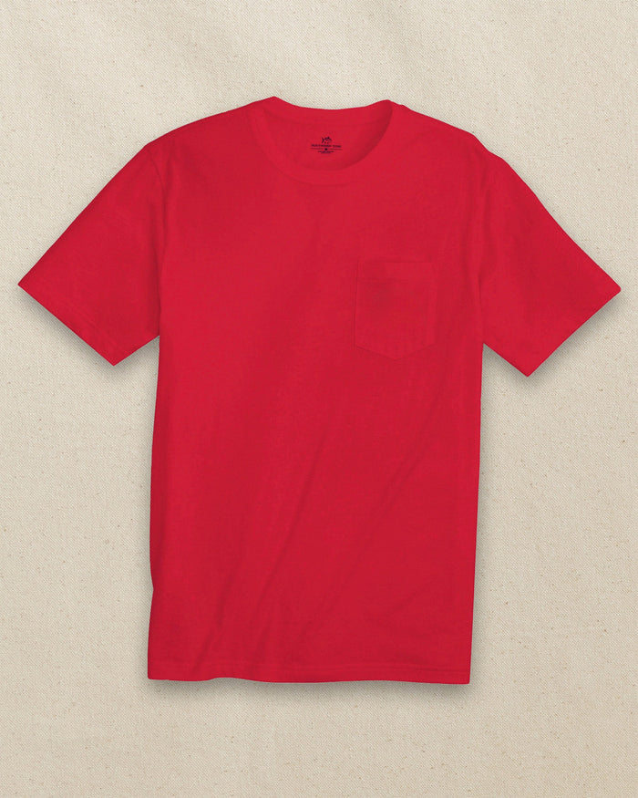The front view of the Southern Tide Classic Short Sleeve Pocket T-Shirt in Varsity Red by Southern Tide - Varsity Red