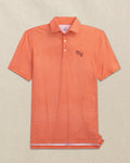 The front view of the Southern Tide Clemson Gentleman Tiger Driver Dunes Edge Plaid Polo by Southern Tide - Endzone Orange