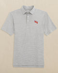 The front view of the Southern Tide Clemson Gentleman Tiger Driver Spacedye Polo by Southern Tide - Black