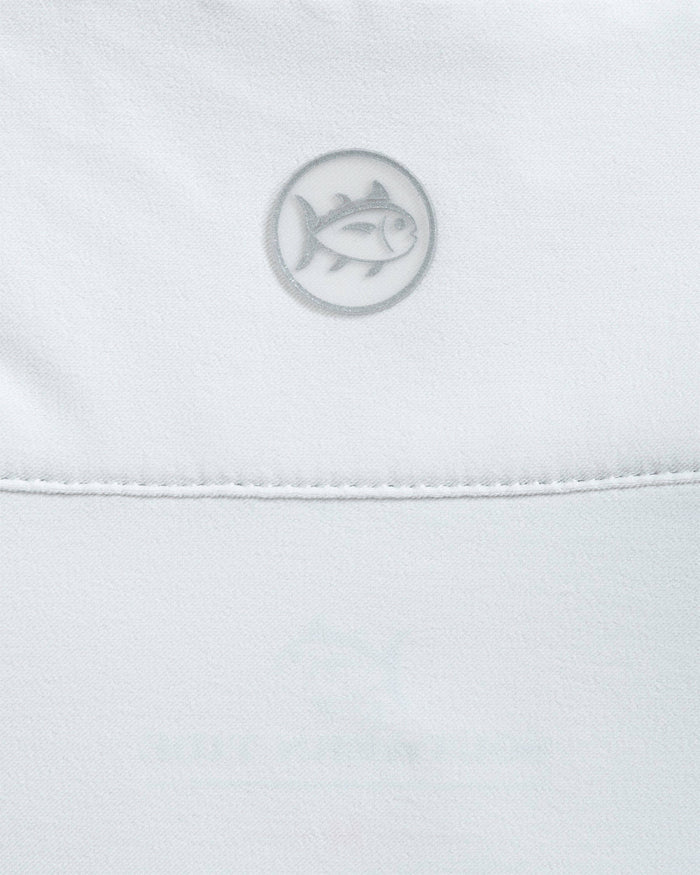 The detail view of the Southern Tide Clemson Tigers Avondale Performance Jacket by Southern Tide - Platinum Grey