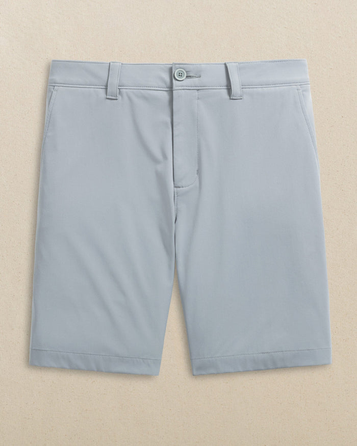 The front view of the Southern Tide Clemson Tigers brrr°®-die 8" Performance Short by Southern Tide - Steel Grey
