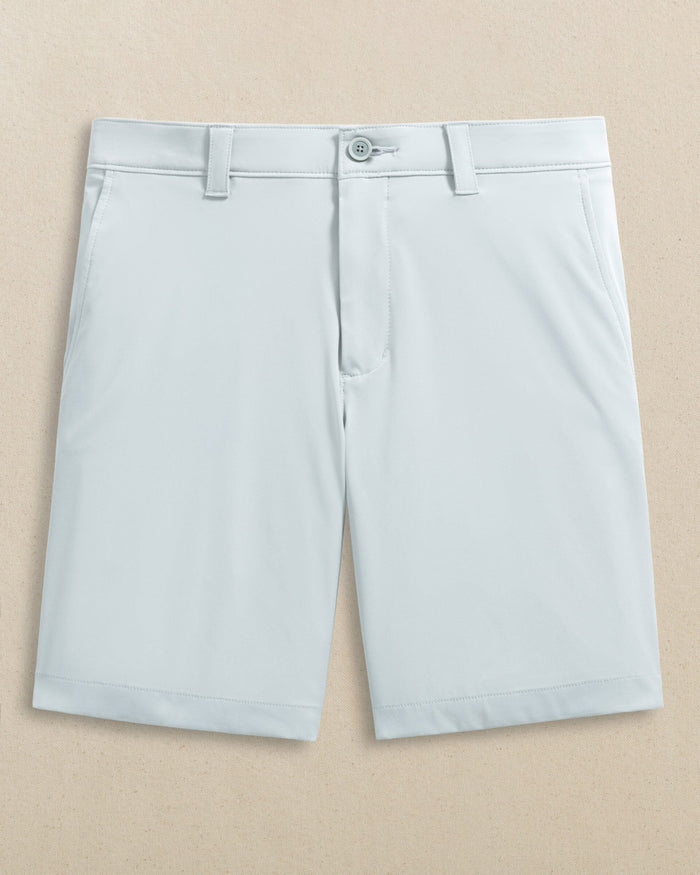 The front view of the Southern Tide Clemson Tigers brrr°®-die 8" Performance Short by Southern Tide - Seagull Grey