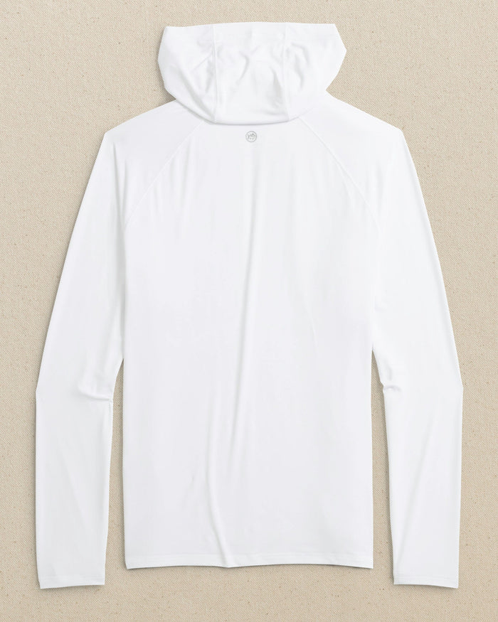 The back view of the Southern Tide Clemson Tigers brrr°®-illiant Performance Hoodie by Southern Tide - Classic White