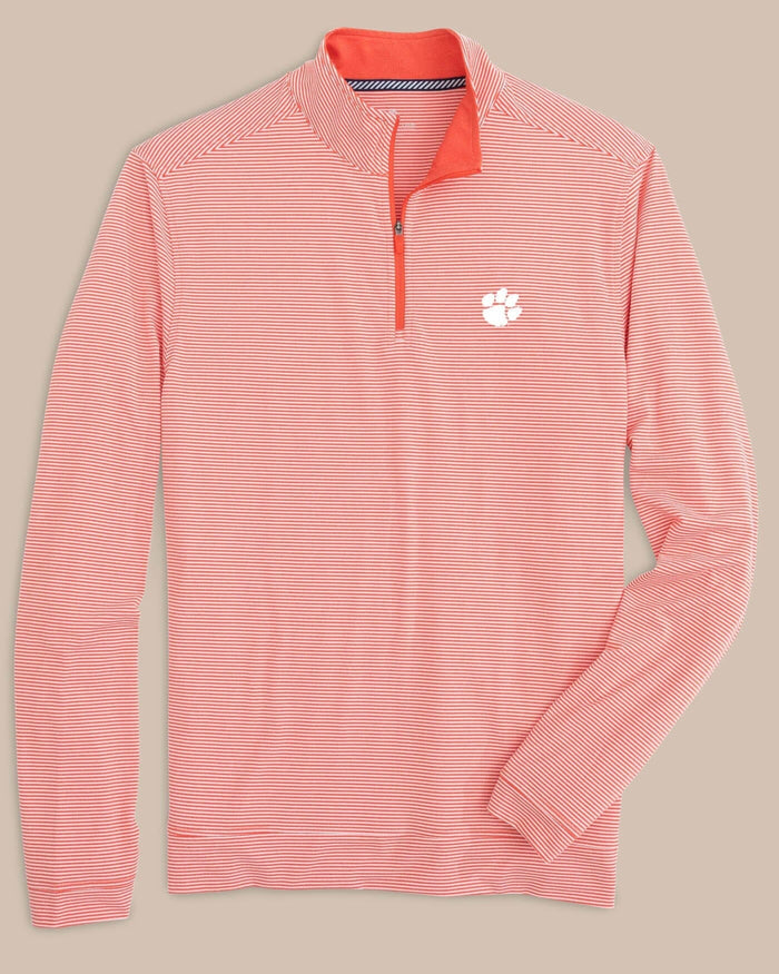 Clemson Tigers Cruiser Micro-Stripe Heather Quarter Zip C_Outerwear Southern Tide