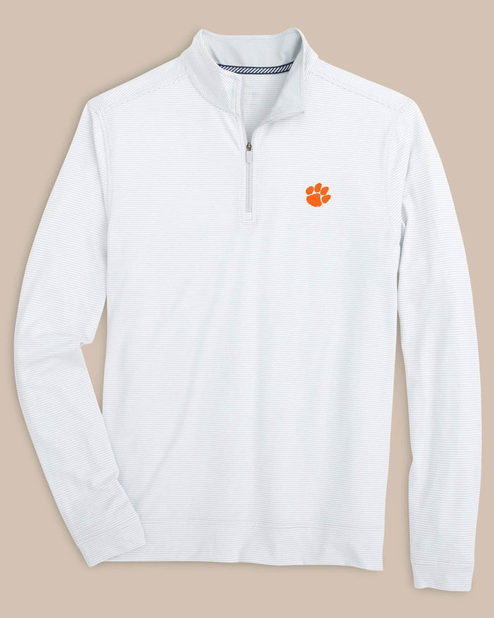 Clemson Tigers Cruiser Micro-Stripe Heather Quarter Zip C_Outerwear Southern Tide