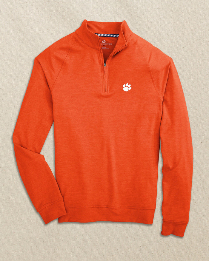 Clemson Tigers Cruiser Heather Quarter Zip Pullover C_Outerwear Southern Tide
