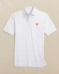 The front view of the Southern Tide Clemson Tigers Driver Gameplay Polo by Southern Tide - Classic White