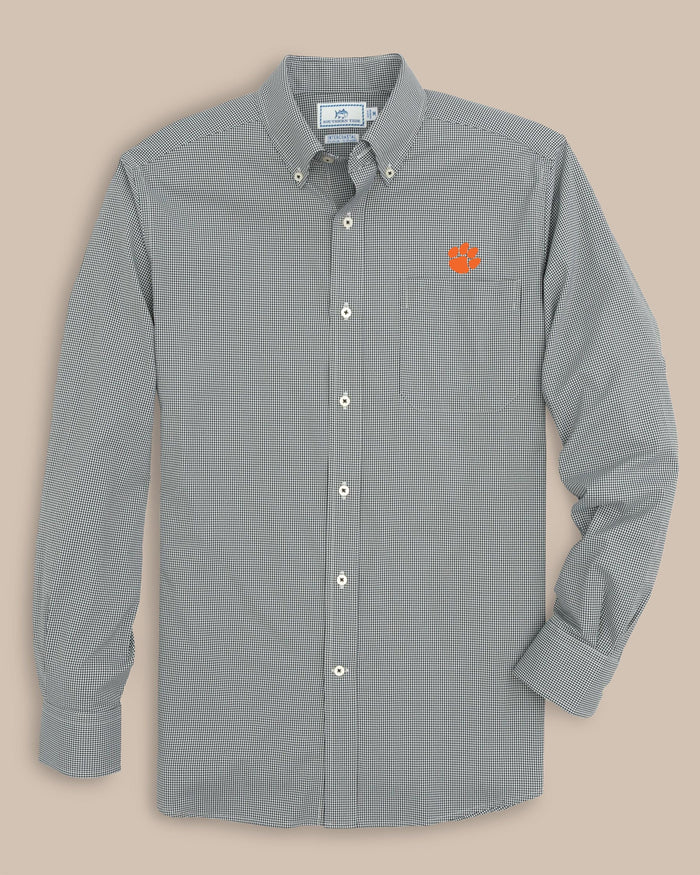 Clemson Tigers Gingham Button Down Shirt C_Sportshirts Southern Tide