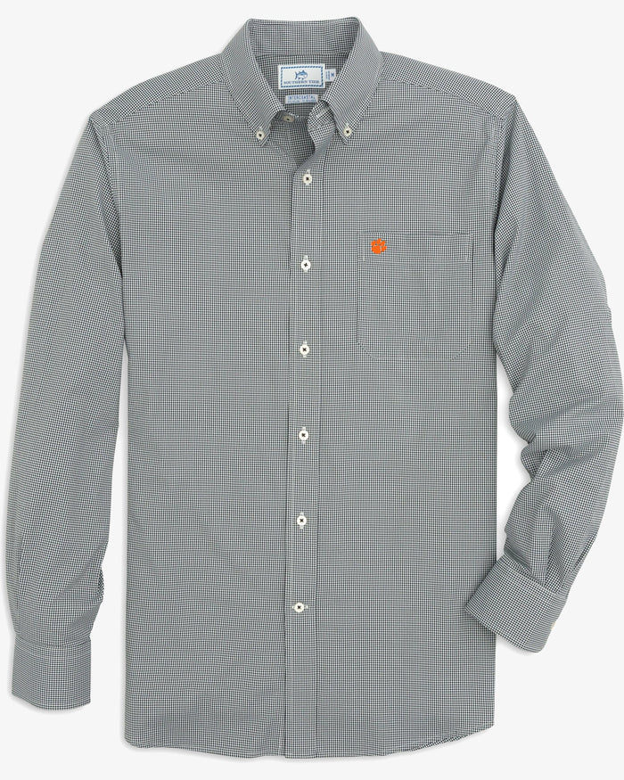 Clemson Tigers Gingham Button Down Shirt