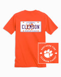 The back view of the Clemson Tigers License Plate T-Shirt by Southern Tide - Endzone Orange