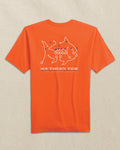 The back view of the Southern Tide Clemson Tigers Skipjack Play Short Sleeve T-Shirt by Southern Tide - Endzone Orange and Regal Purple
