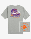 The back view of the Clemson Tigers Trophy Catch Heather T-Shirt by Southern Tide - Heather Grey