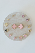 Clover Mega Earrings Set Pink