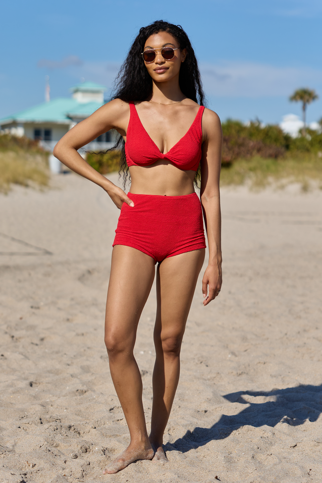 Coastal Crush Red Twist Underwire Bikini Top FINAL SALE