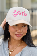 Coffee Club Natural/Khaki Embroidered Trucker Hat