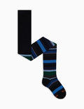 Collant bambino cotone blu righe multicolor - Gallo 1927 - Official Online Shop