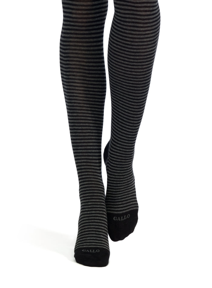 Collant donna cotone nero righe windsor - Gallo 1927 - Official Online Shop