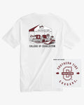 The back view of the College of Charleston Tailgate Time T-Shirt by Southern Tide - Classic White