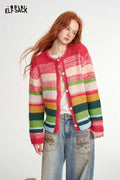 Colorful Striped Casual Cardigan