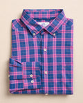 The front view of the Southern Tide Coral Sands Coastal Breeze® Sport Shirt by Southern Tide - Azalea Pink