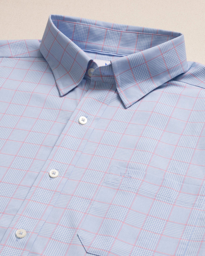 The detail view of the Southern Tide Coral Springs Plaid Charleston Sport Shirt by Southern Tide - Ocean Channel