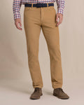 The front view of the Southern Tide Corduroy Five Pocket Pant by Southern Tide - Tannin
