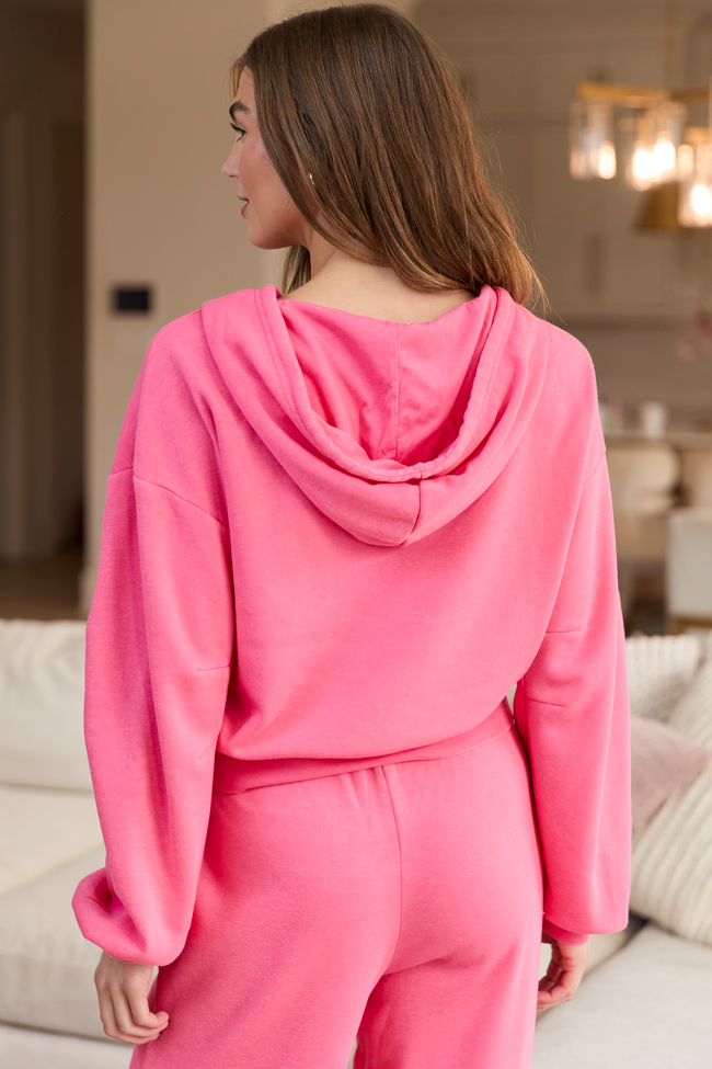 Cori Pink Crop Hoodie FINAL SALE